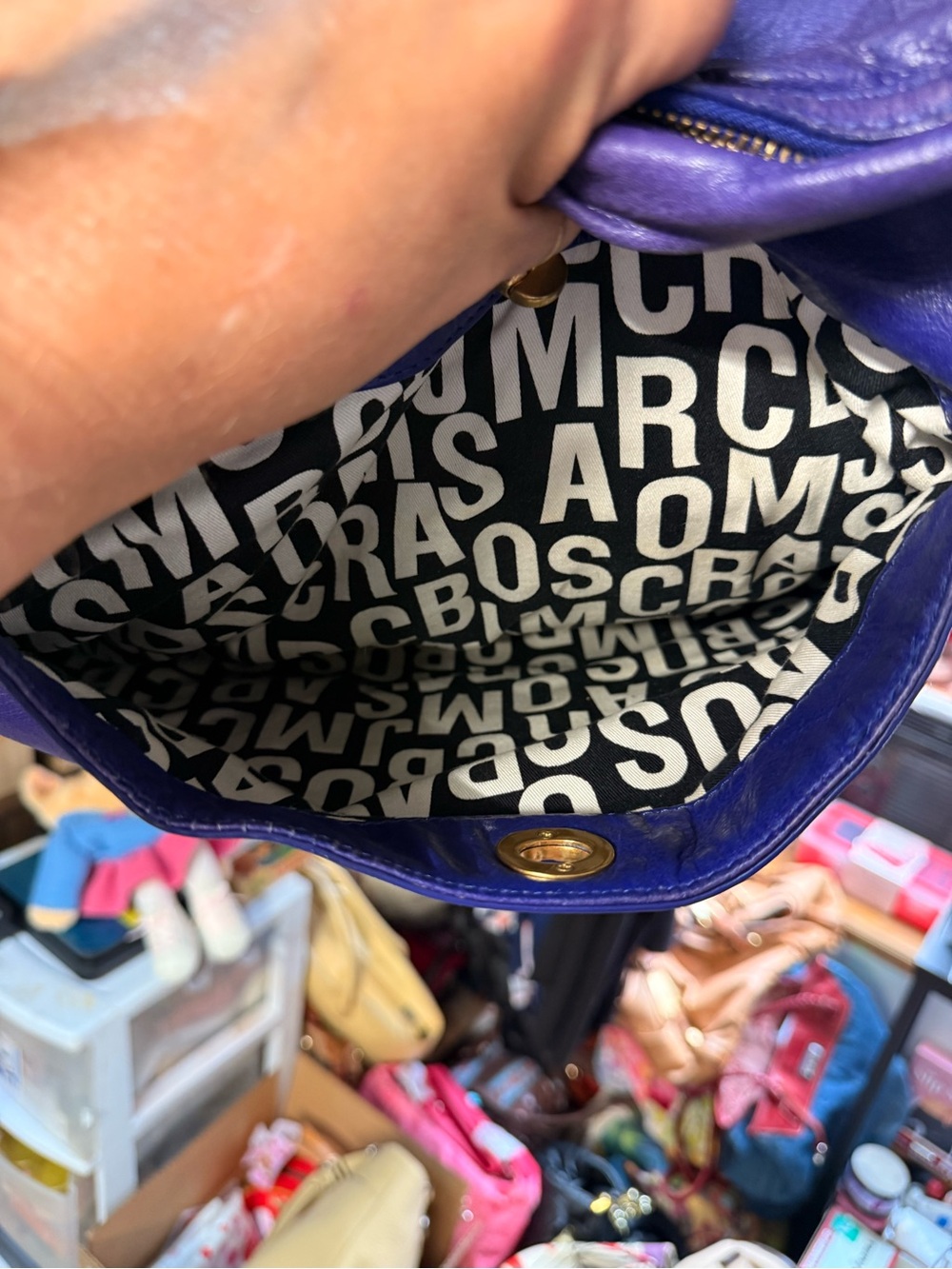 Marc by Marc Jacob’s Purple Leather Shoulder Bag with Gold Hardware - Picture 10 of 10